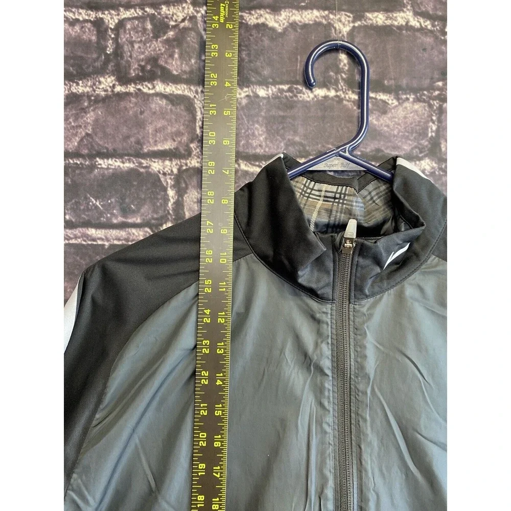 Nike Golf Jacket‎ Mens Large Black Gray Swoosh Lined Windbreaker Water Resistant